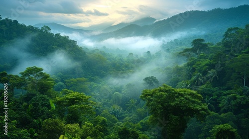 Vibrant Tropical Jungle in Southeast Asia Generative AI