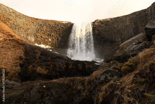 View on a waterfall in the Snæfellsjökull National Park, Iceland