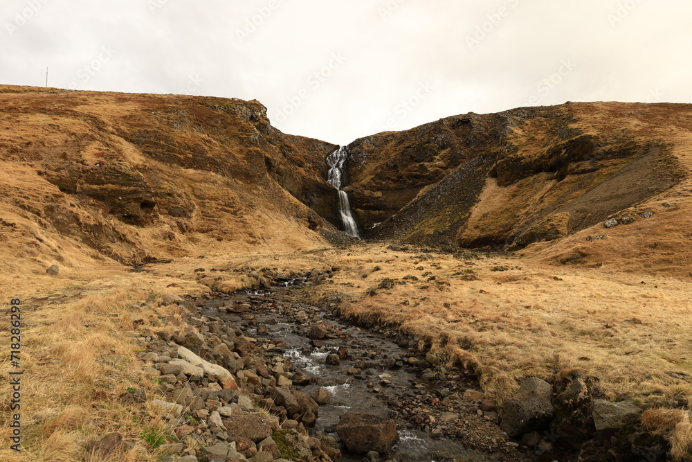 View on a waterfall in the Snæfellsjökull National Park, Iceland View on a waterfall in the Snæfellsjökull National Park, Iceland