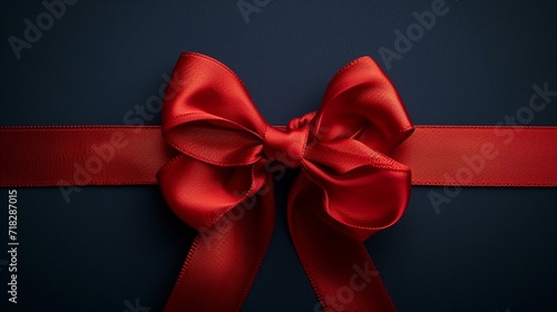 Red silk ribbon forming an elegant bow, adding a touch of femininity and sophistication to the design. [Red silk ribbon forming elegant bow