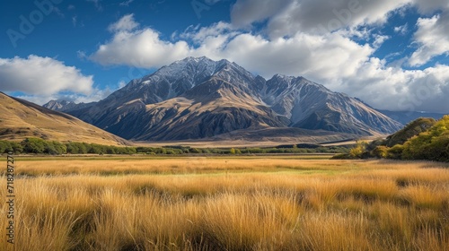 Breathtaking Mountain Landscape in New Zealand Generative AI