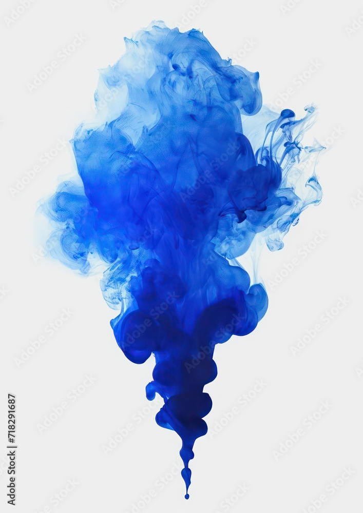 Blue ink on white background