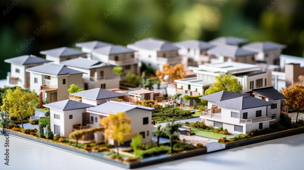 Investment Perspectives: Tilt-Shift Architectural Maquette of Townhouse Development