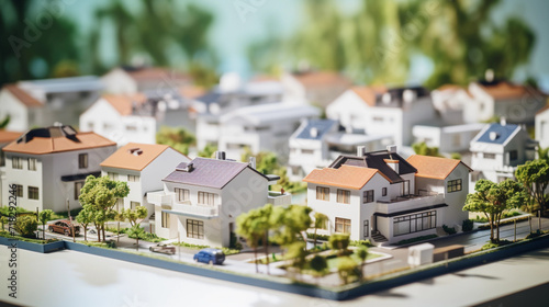 Real Estate Vision: Miniature Model Showcasing Modern Townhouse Design