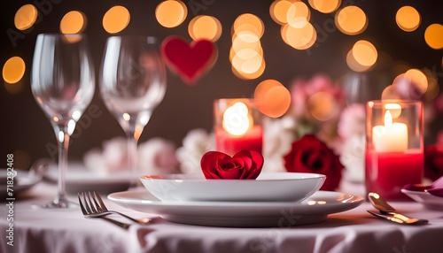 table setting for valentine