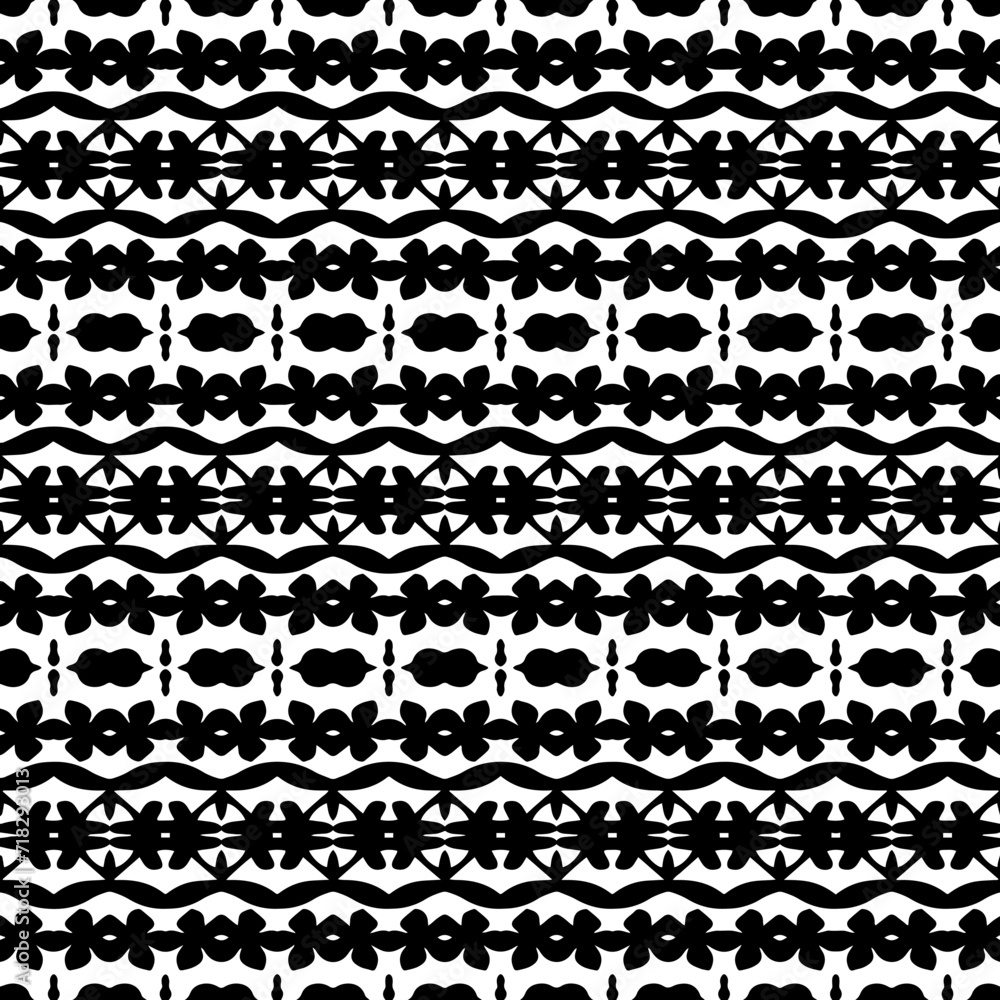 
Black and white background.Seamless texture for fashion, textile design,  on wall paper, wrapping paper, fabrics and home decor. Simple repeat pattern. Geometric patterns.