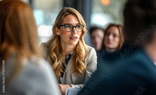 A stylish woman with a warm smile, layered hair, and eyewear looks away with confidence, highlighting the importance of vision care and personal style at an event