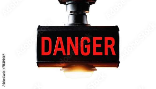 Danger light signaled png, isolated no background  photo