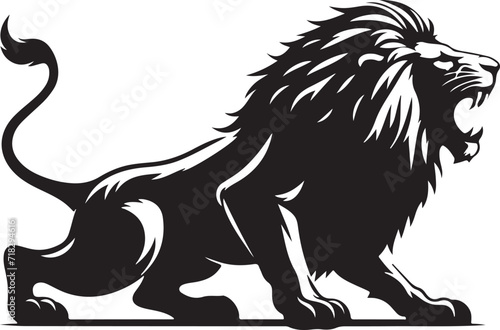 hungry lion vector illustration