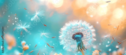  a close up of a dandelion on a blurry background with a blurry image of the dandelion in the foreground and the dandelions in the foreground.