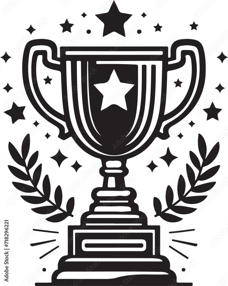gold cup with ribbon vector illustration gold cup with ribbon vector illustration