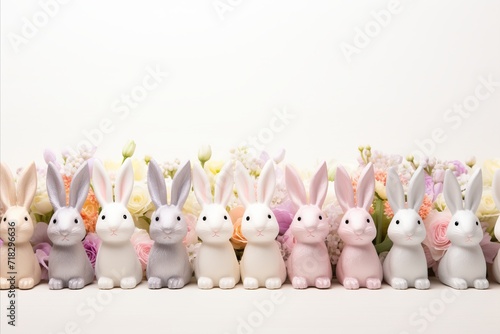 Easter table setting with pastel cutlery on white stone table   card, menu template, copy space