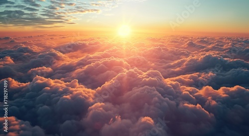 the sun is setting over the clouds in the sky with the sun in the middle of the sky and the sun in the middle of the clouds in the middle of the middle of the sky.