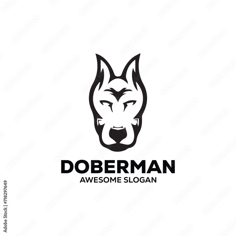 vector doberman simple mascot logo design illustration vector doberman simple mascot logo design illustration