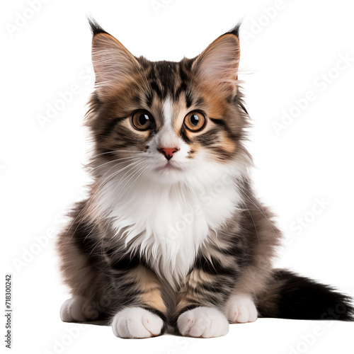 cute cat looking at the camera on a isolate white background 