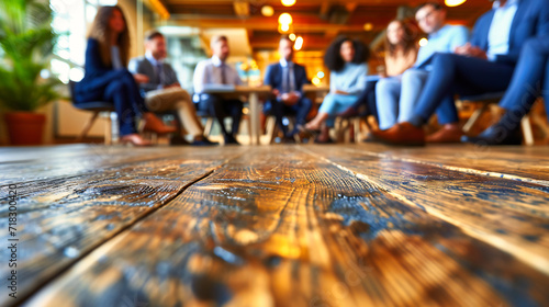 Blurred Business People in Restaurant, Abstract Interior, Defocused Group in Modern Setting, Lifestyle Concept