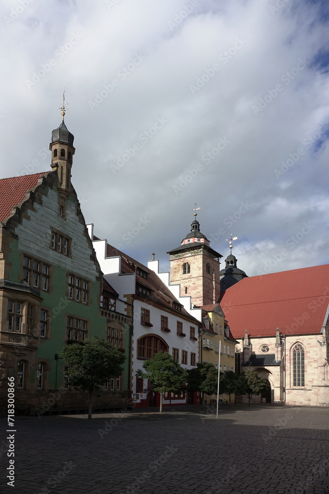 Rathaus und Kirche in Schmalkalden