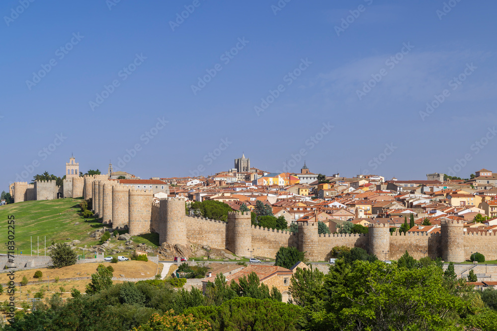 Medieval Walls in Avila, UNESCO site, Castile and Leon, Spain
