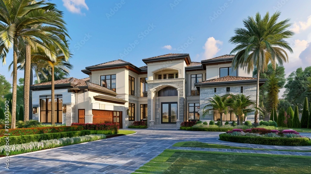Beautiful Home with Palms