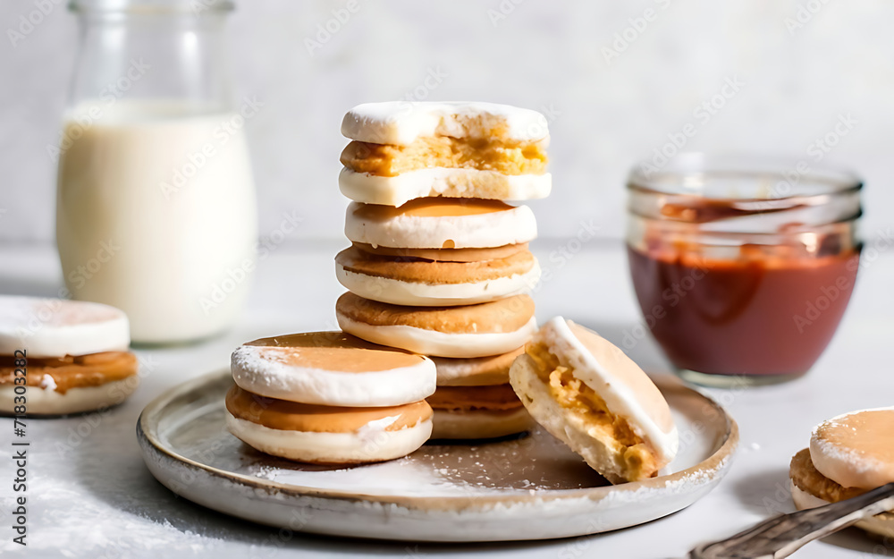 Capture the essence of Alfajores in a mouthwatering food photography shot