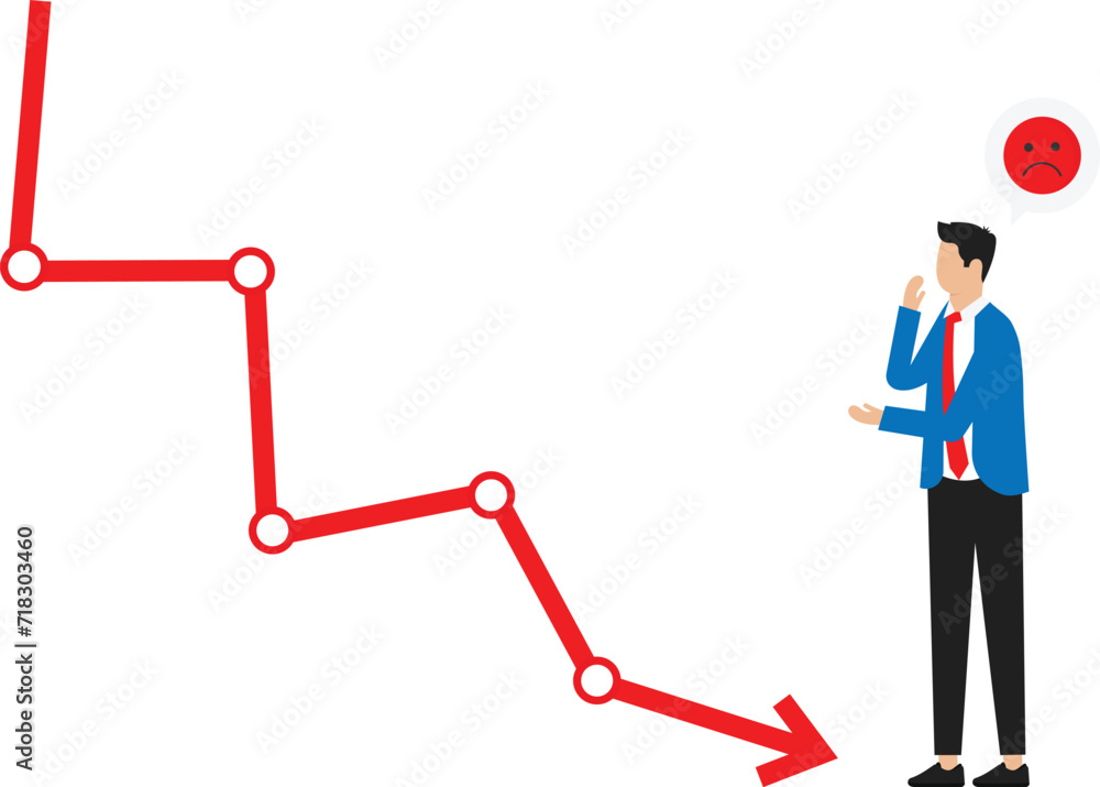 Disappointed with the investment financial crisis. Business bankruptcy and share price fell even lower losing money. Businessmen worried about the financial crisis.
Disappointed with the investment financial crisis. Business bankruptcy and share price fell even lower losing money. Businessmen worried about the financial crisis.