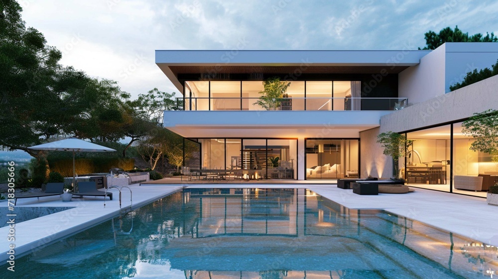Contemporary house with pool