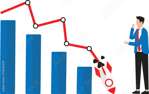 Economic recession and profit and loss, business and finance crisis concept
