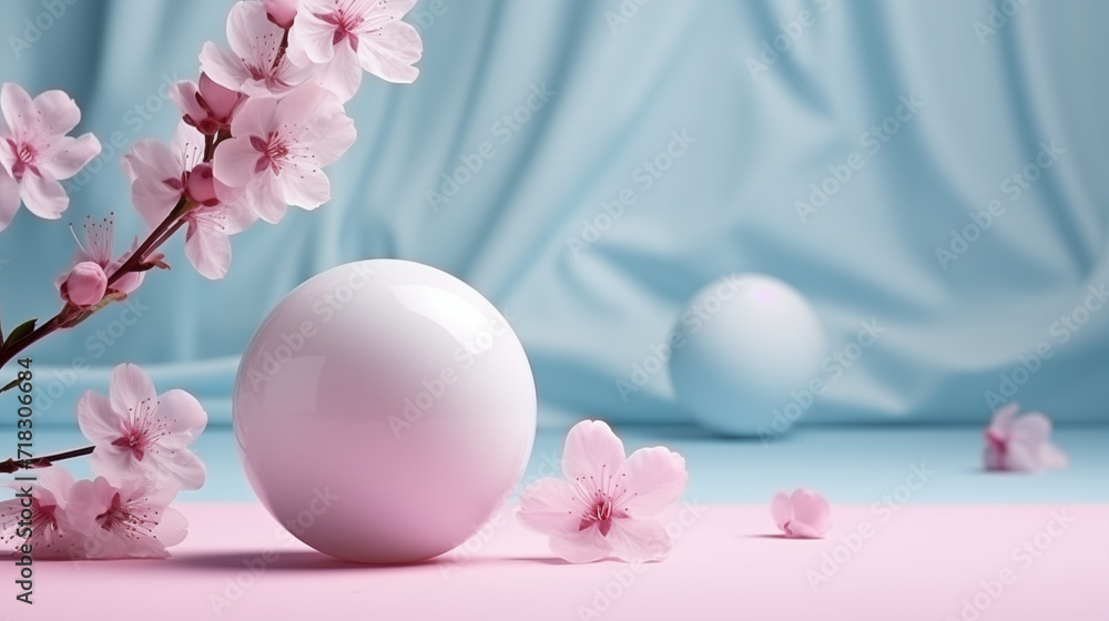 Boule, sphère. Composition florale de branches et fleurs de cerisier. Naturel, beauté, élégant, féminin. Pour conception et création graphique. Boule, sphère. Composition florale de branches et fleurs de cerisier. Naturel, beauté, élégant, féminin. Pour conception et création graphique.