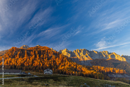 Landscape near Sella di Razzo and Sella di Rioda pass, Carnic Alps, Friuli-Venezia Giulia, Italy photo