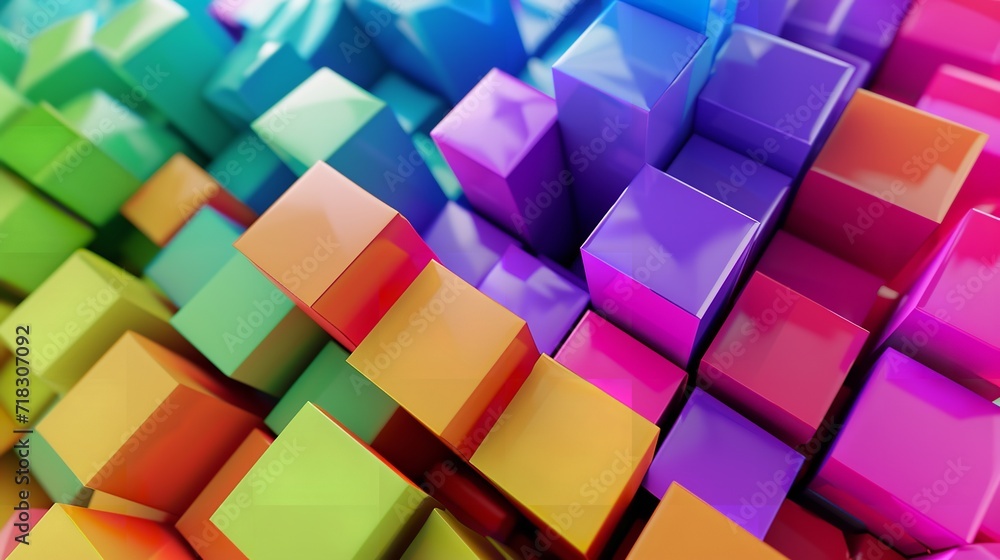 Rainbow of Colorful Blocks Abstract Background
Rainbow of Colorful Blocks Abstract Background