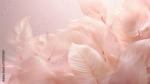  a close up of a bunch of pink feathers on a white and pink background with a blurry image of the feathers.