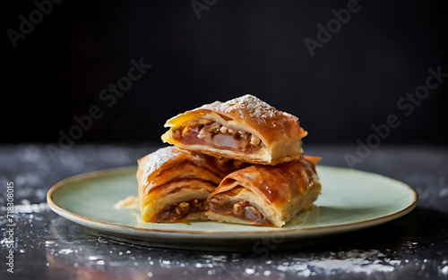 Capture the essence of Baklava in a mouthwatering food photography shot