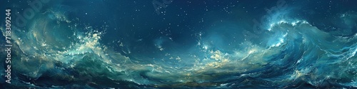 Sky and modern wave art background
