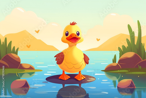 Beautiful Duck Design, Perfect for your Project or Wallpaper, Ai Generative © Romain