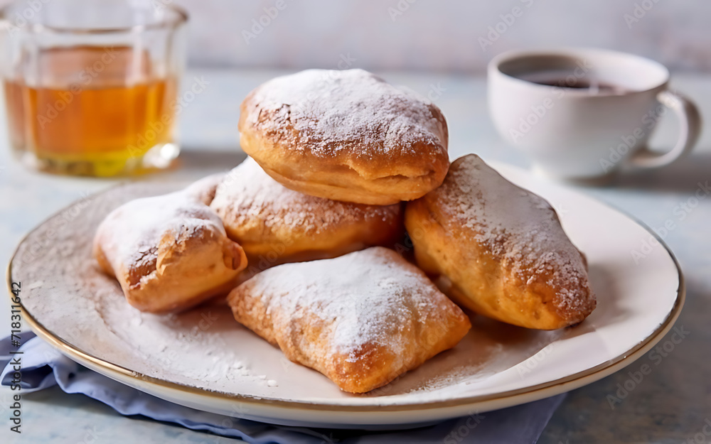 Capture the essence of Beignet in a mouthwatering food photography shot Capture the essence of Beignet in a mouthwatering food photography shot
