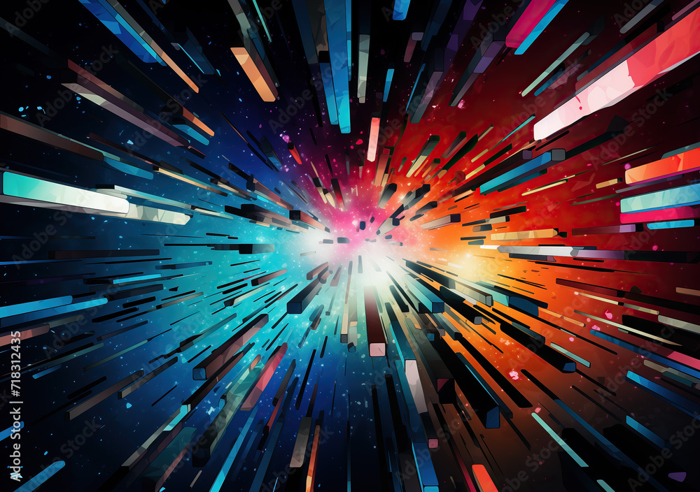 abstract colorful rays background, space abstract colorful rays background, space