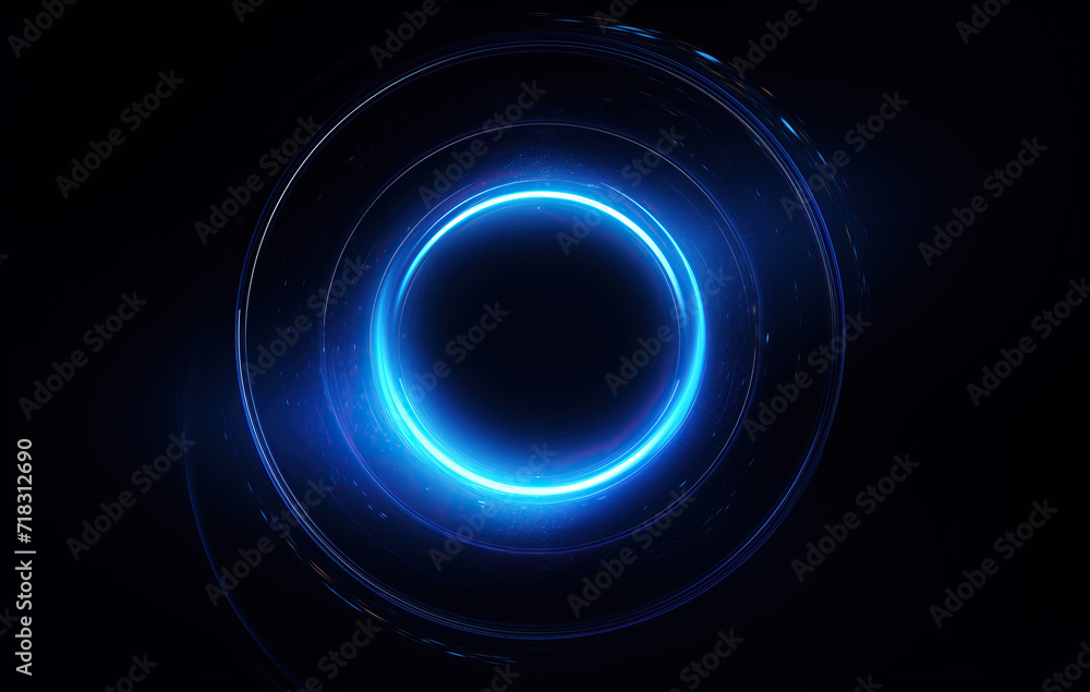 Abstract blue circle graphic, space like dark background Abstract blue circle graphic, space like dark background