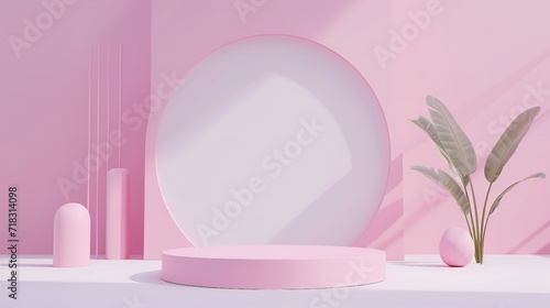 Stand Podium Wall Scene Pastel Color Background   © Aqeel Siddique