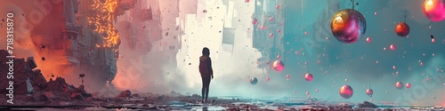 Surreal elements of the visual effect of dreaminess photo