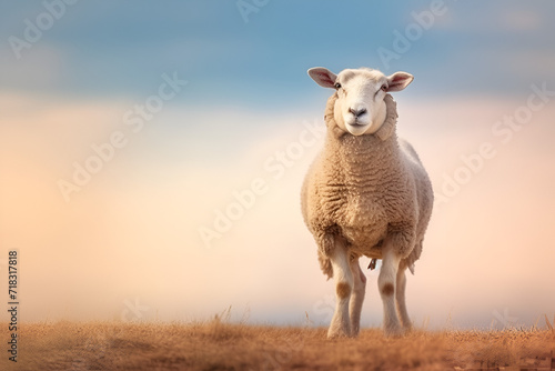 Photo Beautiful Sheep Design, Perfect for your Project or Wallpaper, Ai Generative