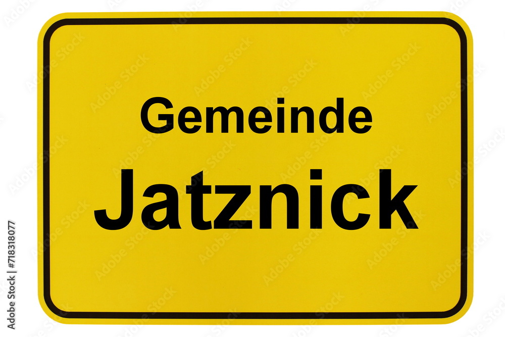 Illustration eines Ortsschildes der Gemeinde Jatznick in Mecklenburg-Vorpommern