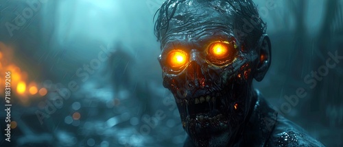 zombie with glowing eyes from black ops photo