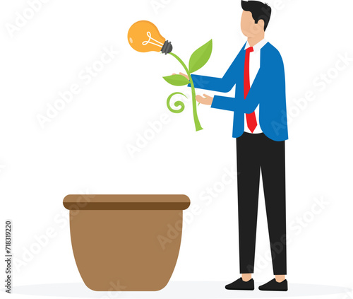 Expand idea for creation of new innovation and creativity, lamp concept means idea, business concept analysis concept
