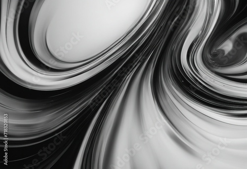 Beautiful Black and White Liquid Swirls with White Particles Luxurious Art Wallpaper
