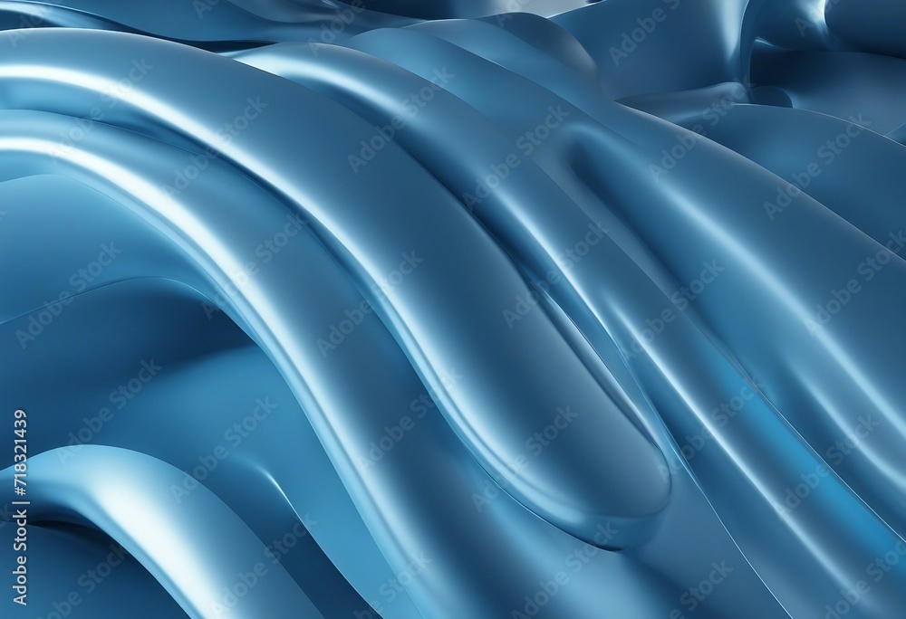 Obraz premium Curvy Blue Surfaces Modern Abstract 3D Background 3D Render