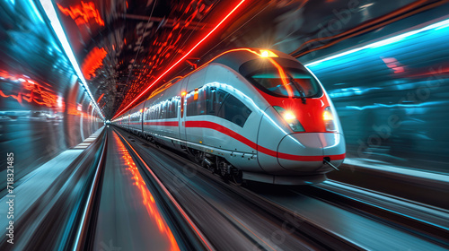 high speed rail with motion blur
