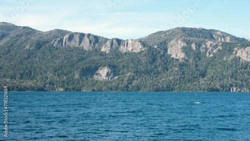 Daylight Tranquility. Majestic Mountains and Deep Blue Lake Serenity 4k.