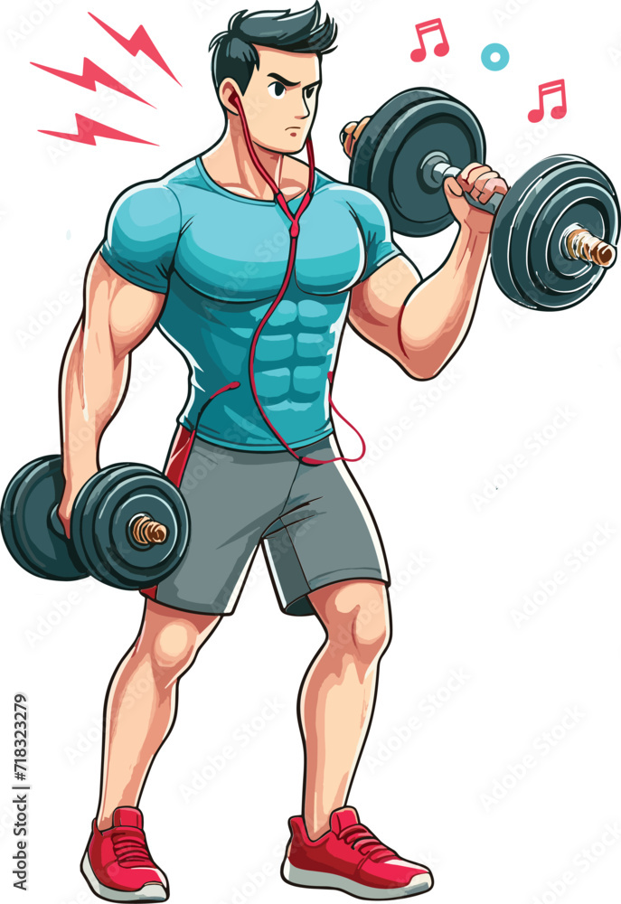 A Bodybuilder Working Out 2D flat illustration.
A Bodybuilder Working Out 2D flat illustration.
