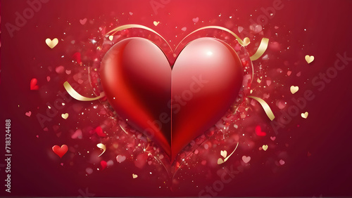 valentine red background with big celebration heart shape