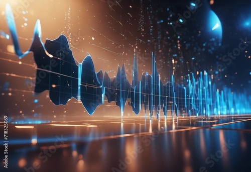 Sound Wave and Audio Technology Concept Blue Futuristic Digital Style